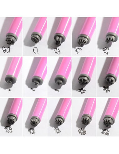 Set de 15 Plumas Estampado Uñas ZhiFu - Flores, Mariposas