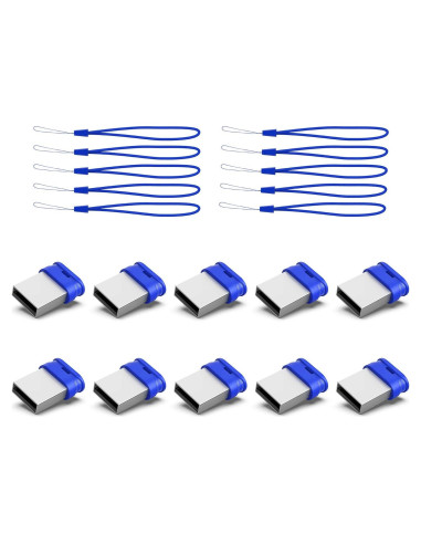 K&ZZ Unidad Flash USB 16GB Mini Azul 10 Pack U202