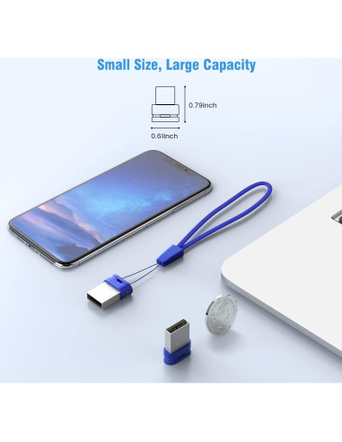 K&ZZ Unidad Flash USB 16GB Mini Azul 10 Pack U202