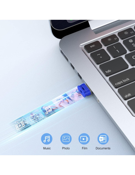 K&ZZ Unidad Flash USB 16GB Mini Azul 10 Pack U202