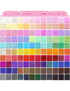 Kit de Cuentas de Semilla Funtopia 49000 pcs 2mm para Joyería DIY 2
