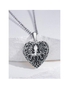 Collar Locket Corazón Plata Esterlina 925 para Mujeres 45.72 cm 2