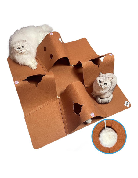 Alfombra de túnel interactivo para gatos AFLIFLI 90x90cm