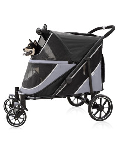 Carrito Plegable para Perros Halitaa Gris 59 kg 2 Mascotas