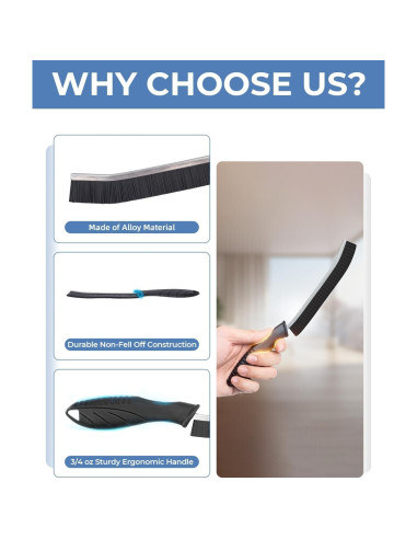 Cepillos de limpieza de ranuras CLEANGOR - 2 unidades, ergonómicos