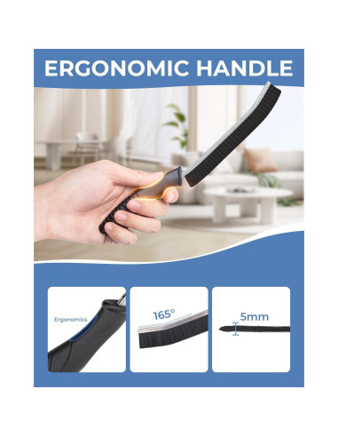Cepillos de limpieza de ranuras CLEANGOR - 2 unidades, ergonómicos