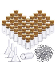 Set de 50 Mini Botellas de Vidrio Yungyan 0.5ml con Corcho