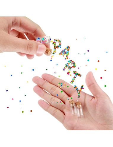 Set de 50 Mini Botellas de Vidrio Yungyan 0.5ml con Corcho