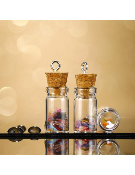 Set de 50 Mini Botellas de Vidrio Yungyan 0.5ml con Corcho