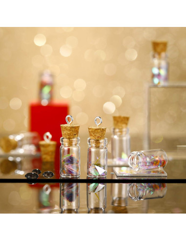 Set de 50 Mini Botellas de Vidrio Yungyan 0.5ml con Corcho
