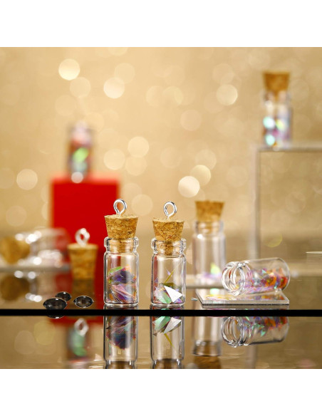 Set de 50 Mini Botellas de Vidrio Yungyan 0.5ml con Corcho