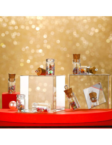 Set de 50 Mini Botellas de Vidrio Yungyan 0.5ml con Corcho