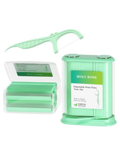 Dispensador de Hilo Dental Buhong Verde 300 con 100 Palillos
