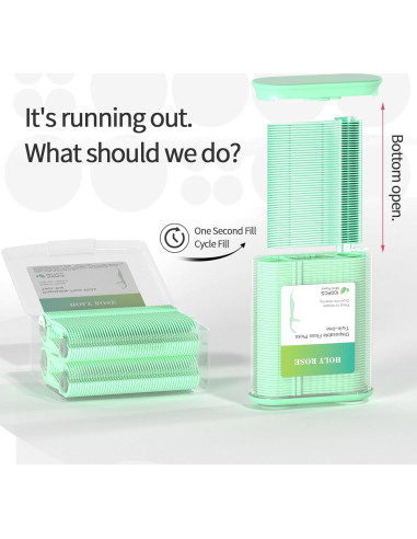 Dispensador de Hilo Dental Buhong Verde 300 con 100 Palillos