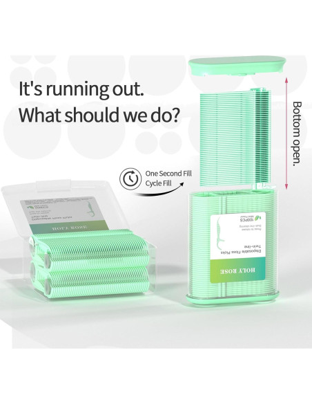 Dispensador de Hilo Dental Buhong Verde 300 con 100 Palillos