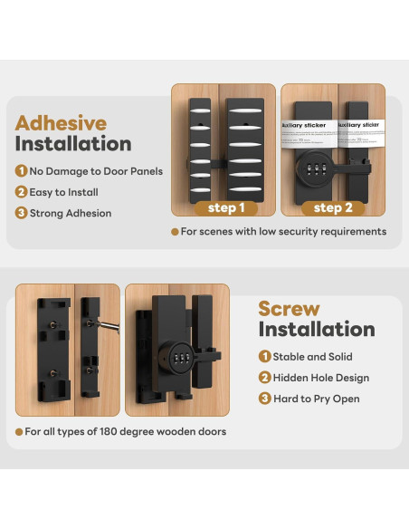 Cerradura de puerta de granero SecureLatch SEL-Code Lock02 negra