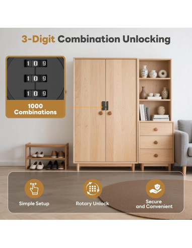 Cerradura de puerta de granero SecureLatch SEL-Code Lock02 negra