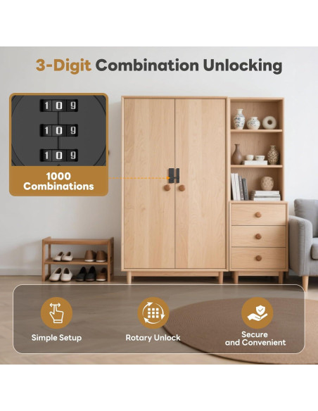 Cerradura de puerta de granero SecureLatch SEL-Code Lock02 negra