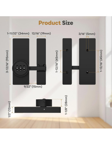 Cerradura de puerta de granero SecureLatch SEL-Code Lock02 negra
