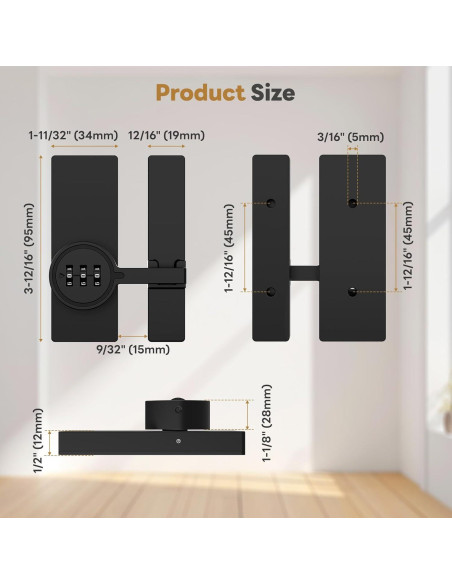 Cerradura de puerta de granero SecureLatch SEL-Code Lock02 negra