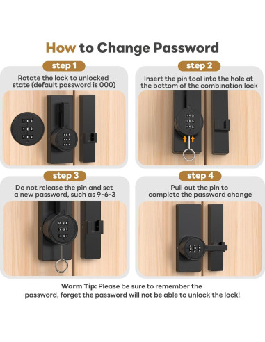 Cerradura de puerta de granero SecureLatch SEL-Code Lock02 negra