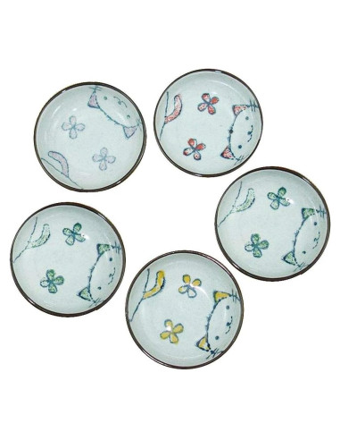 Platos de Cerámica Japonesa para Aperitivos Miss Tutu - 5 Piezas