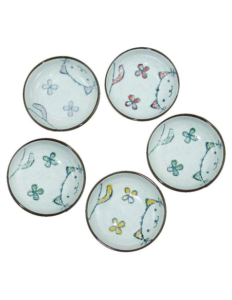 Platos de Cerámica Japonesa para Aperitivos Miss Tutu - 5 Piezas