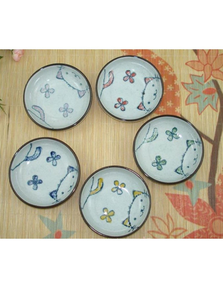 Platos de Cerámica Japonesa para Aperitivos Miss Tutu - 5 Piezas