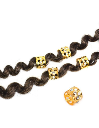 40 Anillos de Dreadlocks Dorados BIYOUTE con Rhinestones