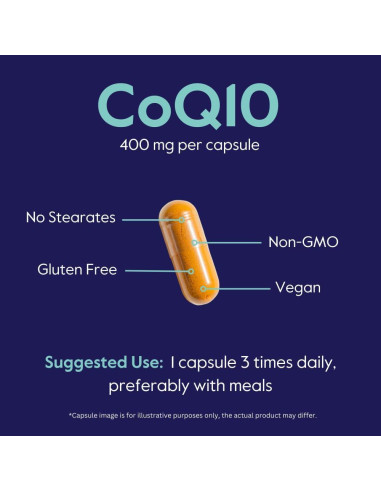 Coenzima CoQ10 400mg Bestvite - 120 Cápsulas Vegetarianas