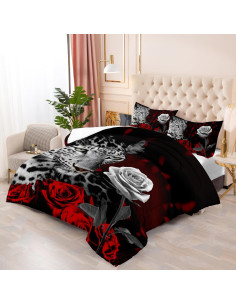 Conjunto de edredón individual Raphus cucullatus estampado guepardo 3 piezas 2