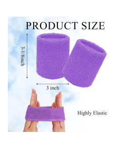 Muñequera Deportiva Fumwase 6 Pares Algodón Colores Vivos 2