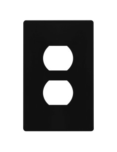 Placa de Pared Dúplex TG Mediana Sin Tornillos Negro 12.39x7.91cm