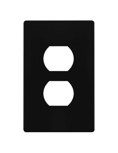 Placa de Pared Dúplex TG Mediana Sin Tornillos Negro 12.39x7.91cm