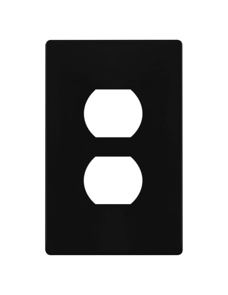 Placa de Pared Dúplex TG Mediana Sin Tornillos Negro 12.39x7.91cm