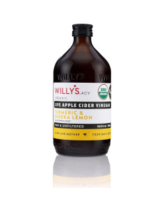 Vinagre de Sidra de Manzana Orgánico Willy 500 ml con Cúrcuma y Limón 2