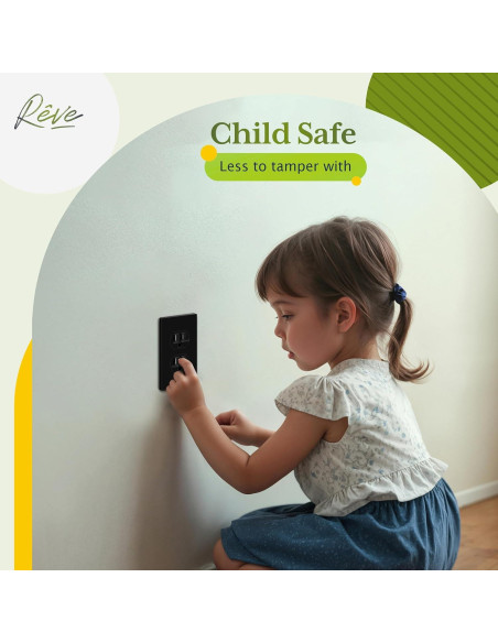 Placa de Pared Dúplex TG Mediana Sin Tornillos Negro 12.39x7.91cm