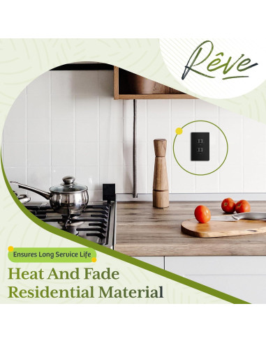 Placa de Pared Dúplex TG Mediana Sin Tornillos Negro 12.39x7.91cm