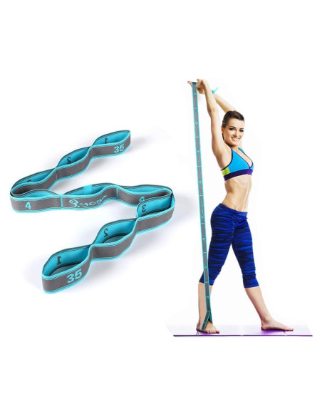 Correa de Estiramiento Elástica DEHUB 108cm Azul para Yoga y Pilates