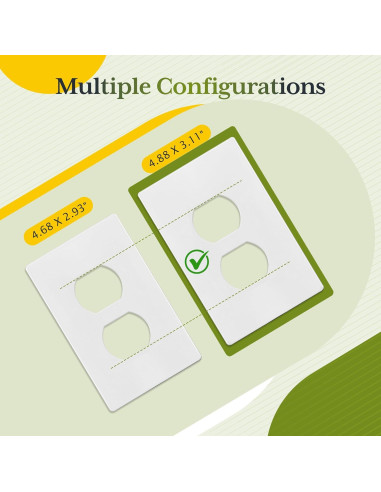 Placa de Pared Dúplex TG Mediana Sin Tornillos Negro 12.39x7.91cm