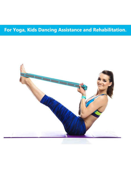 Correa de Estiramiento Elástica DEHUB 108cm Azul para Yoga y Pilates