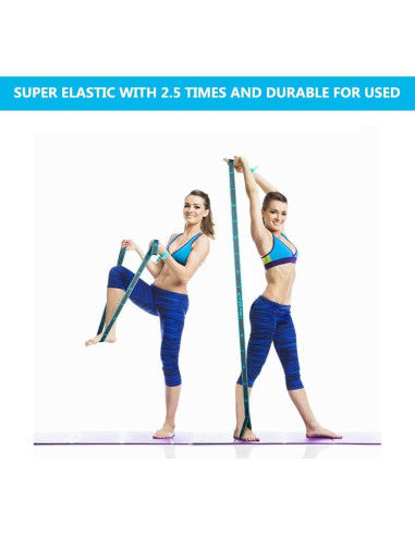 Correa de Estiramiento Elástica DEHUB 108cm Azul para Yoga y Pilates