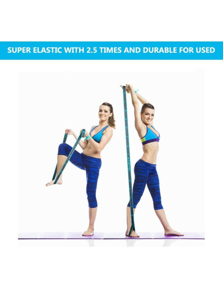 Correa de Estiramiento Elástica DEHUB 108cm Azul para Yoga y Pilates