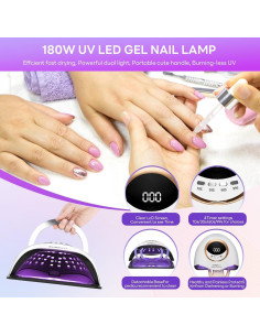 Lámpara UV LED 180W HeerMua para Uñas de Gel con Sensor 2