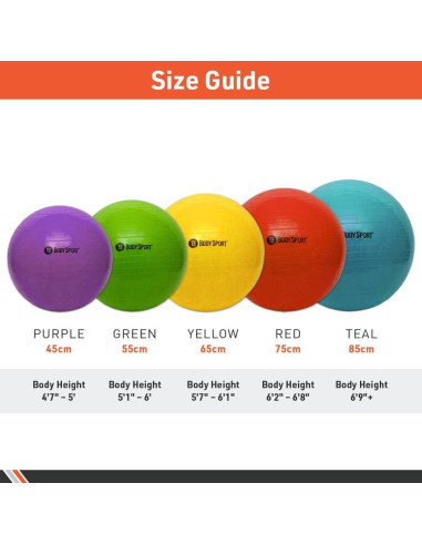 Bola de Ejercicio Body Sport 55 cm Verde con Bomba