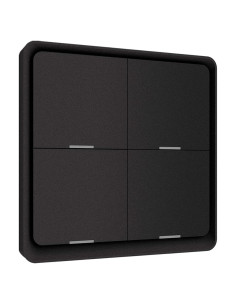 Interruptor Inteligente Inalámbrico ZigBee MoesGo Negro 4 Gang