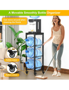 Soporte para Botellas de Agua Mlinavn 3 Niveles Negro 2