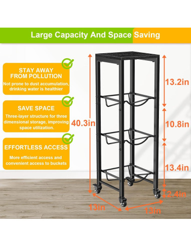 Soporte para Botellas de Agua Mlinavn 3 Niveles Negro