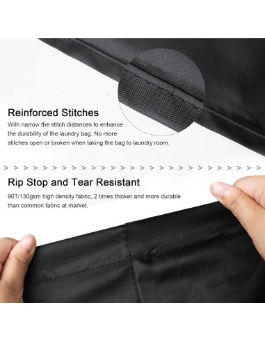 Bolsa de lavandería Polecasa negra 53x61cm resistente 50lbs