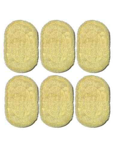 6 Tapetes de Jabón de Lufa Natural Mr.Cui'shop 8x12.5cm